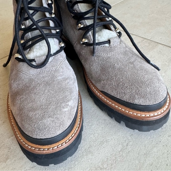 Mark Fisher Izzie Genuine Shearling Lug Sole Laceup Boots Bootie Size 8 - Picture 9 of 12